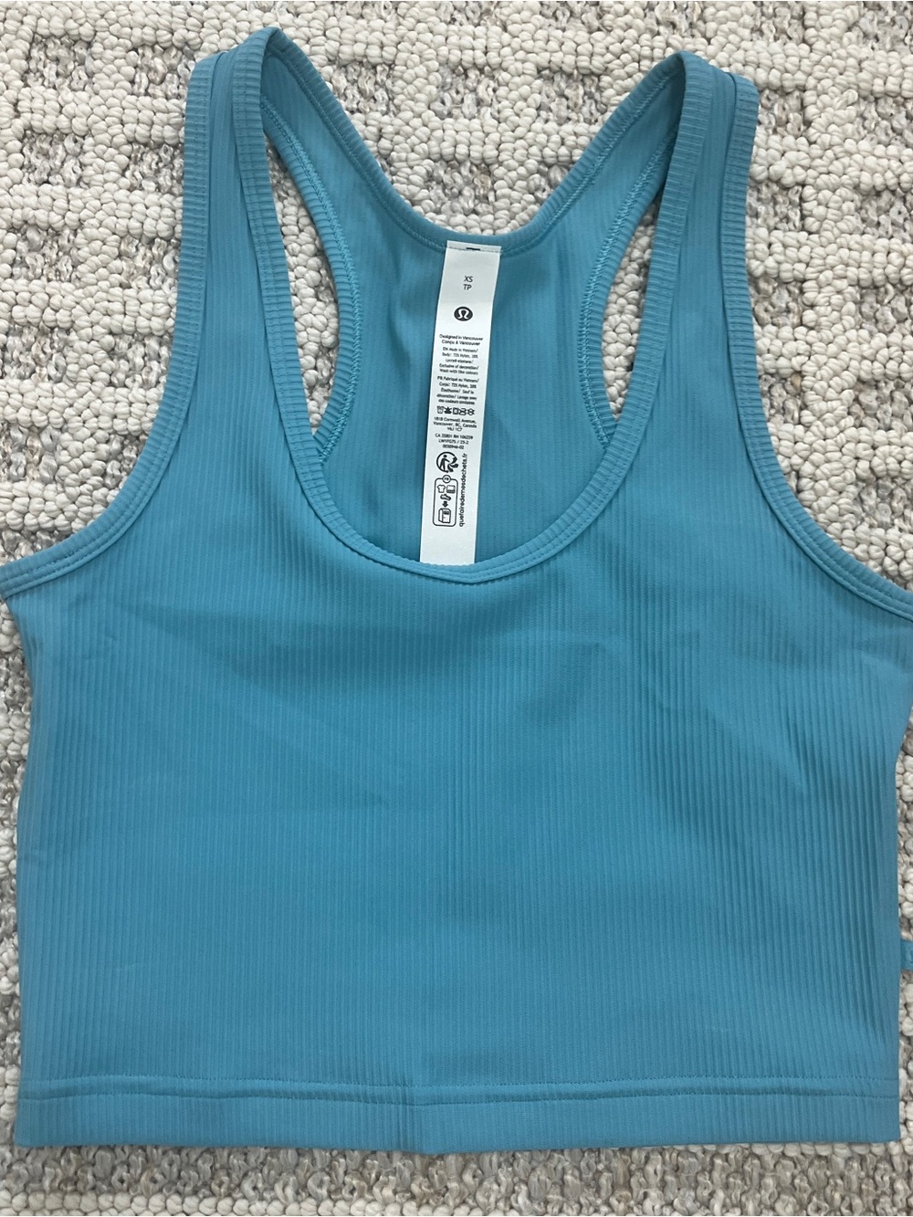 EUC Lululemon power training tank blue size XS